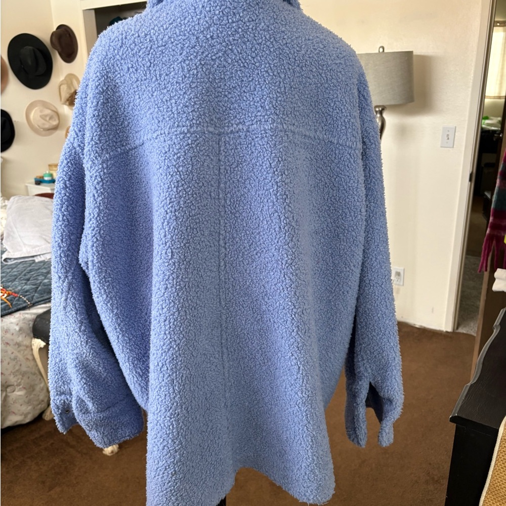 Monki Light Blue Teddy Jacket - image 3